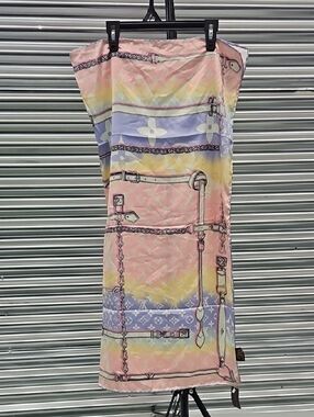 Louis Vuitton Pastel Trunk-Print Scarf in Pink, Yellow, Lavender